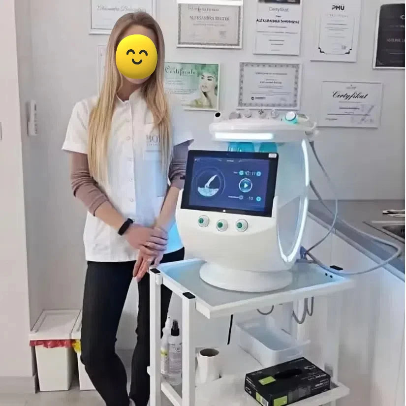 Macchina per il viso a bolle d'ossigeno 7 in 1 Jet Peel Analizzatore della pelle