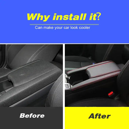 Vtear Car Armrest Cover Center Console Arm Rest Leather Anti-scratch Mat Protection Pad Accessory For Honda Civic 10th 2016-2021 by InterCyprus Trading Ltd