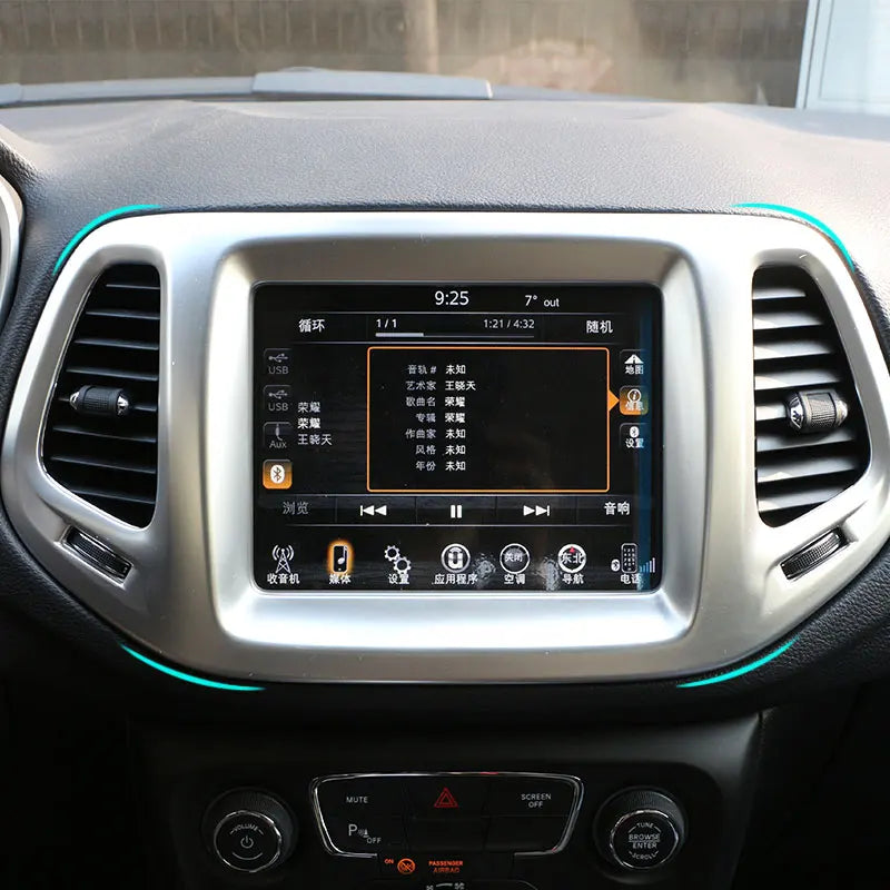Dash Trim Frame Covers with ABS Chrome Finish for Jeep Compass 2017-2020 Interior Dash Enhancement