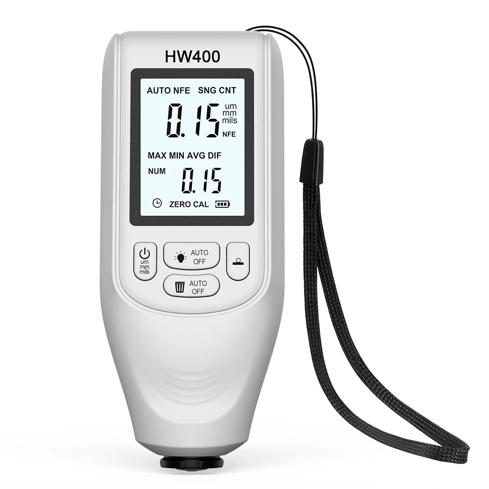 HW400 Car Coating Thickness Gauge - Calibrated With Sheets HW400 White