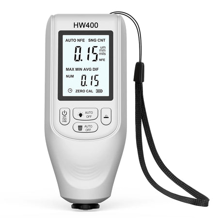 HW400 Car Coating Thickness Gauge - Calibrated With Sheets HW400 White