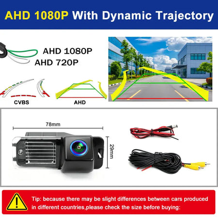 AHD 1080P Dynamic Trajectory Rear View Camera Fit VW Magotan Golf POLO Beetle CC Bora Jetta Skoda Yeti Porsche Cayenne Camera by InterCyprus Trading Ltd