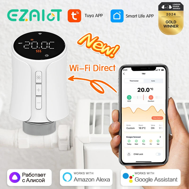 WiFi Zigbee Radiator Valve &ndash; Programmable Thermostat