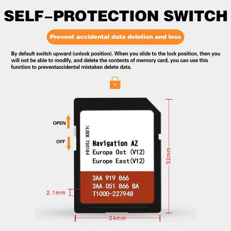 VW V12 Europe East RNS315 SD Card &ndash; Europe East Map Update