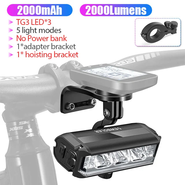 NEWBOLER 10000 Lumen Front Bicycle Light with USB Charging and Waterproof Design LIG610