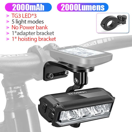 NEWBOLER 10000 Lumen Front Bicycle Light with USB Charging and Waterproof Design LIG610