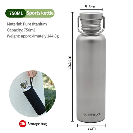 Loerston Titanium Water Bottle 601ml &ndash; Ultra Lightweight 750ml