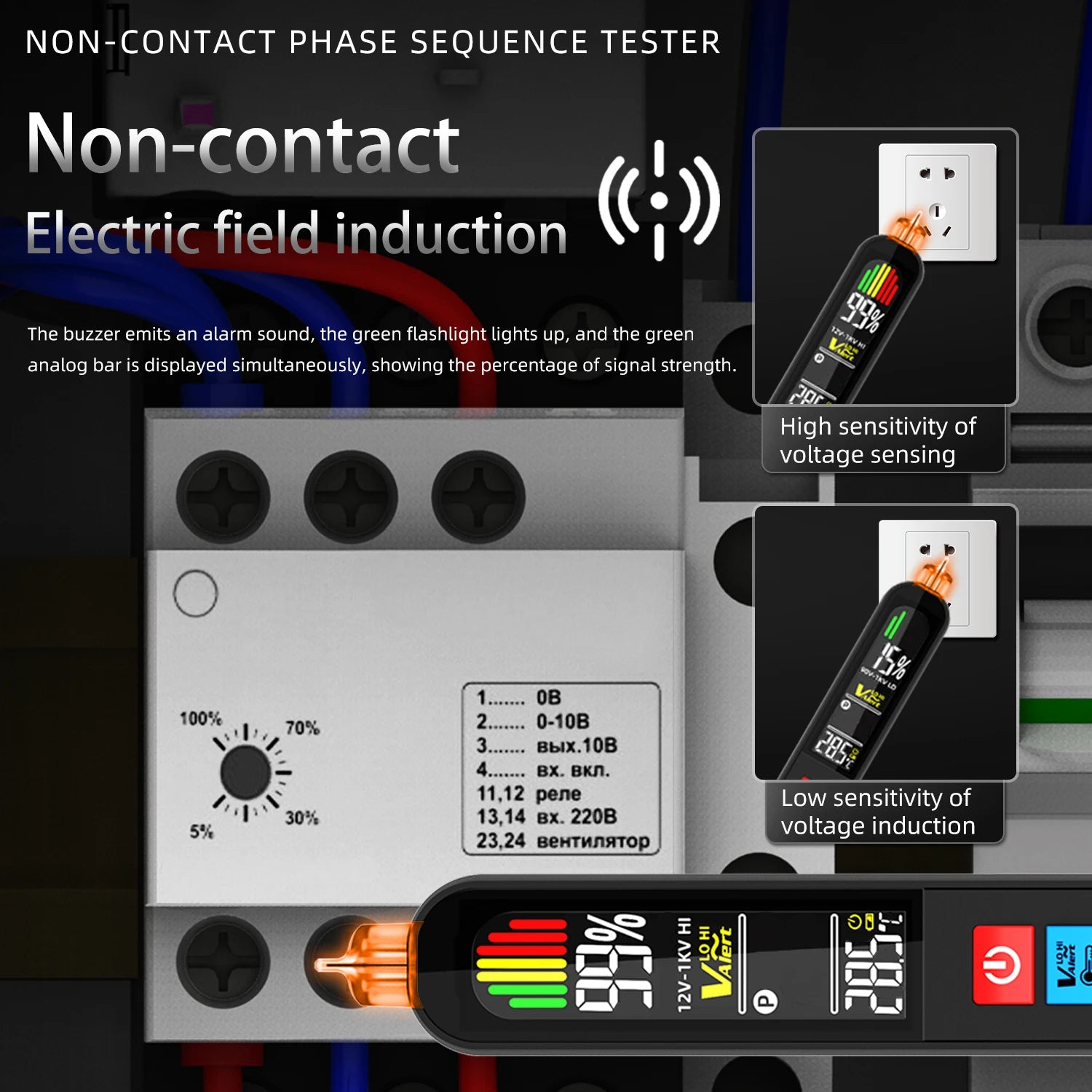 BSIDE AVX1 2in1 Phase Tester NCV &ndash; High Sensitivity LCD