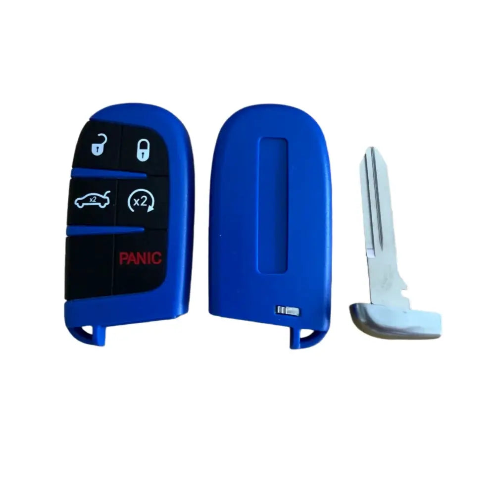 1pcs Blue 5Buttons Car Smart Card Key Shell Casing for SRT VIPER Trackhawk Demon 170 392 Hellcat Scat Pack with Uncut BladeKey by InterCyprus Trading Ltd