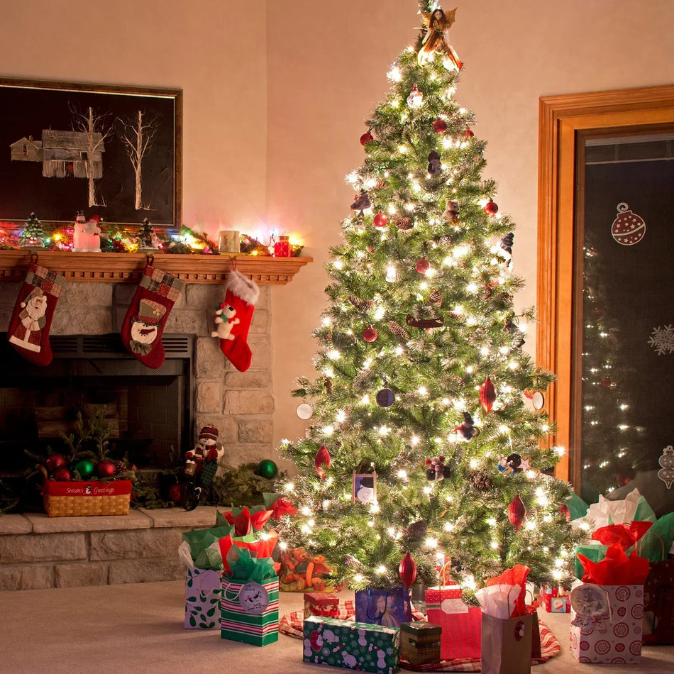 6/7 Ft Zielona Sztuczna Choinka Bożonarodzeniowa Z Drewnianą Podstawą