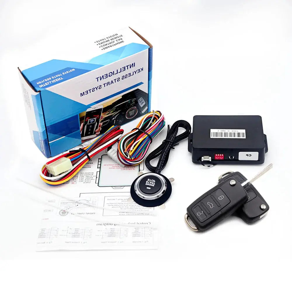 Universal Car Alarm Auto Start Stop System Remote Control Engine Ignition Autostart Kit Keyless Push Start System Car Accessorie by InterCyprus Trading Ltd