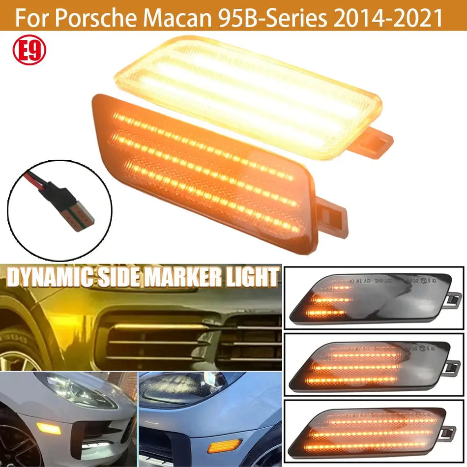 Front Amber LED Turn Signal Lights for Porsche Macan 95B by InterCyprus Trading Ltd