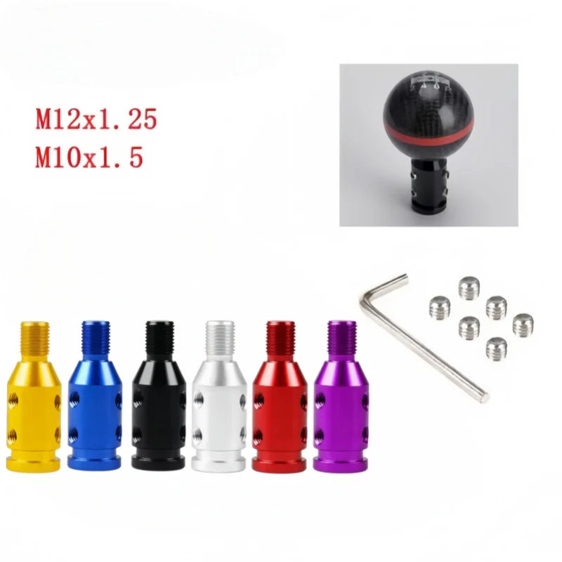 Aluminum Gear Shift Knob Adapter For Non Threaded Shifters M10x1.5 M12x1.25