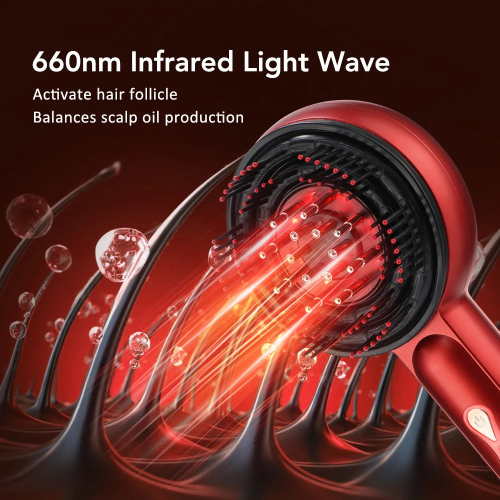 Electric Massage Comb with Red Light Therapy for Hair Growth and Anti Hair Loss