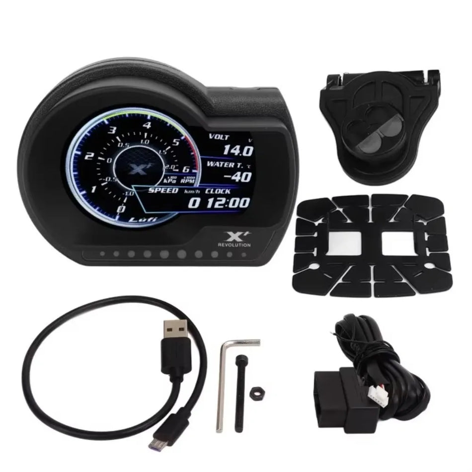 OBD2 Mērītājs ar Digitālo Spiedienu, RPM, AFR, Eļļas Spiediena Mērītāju