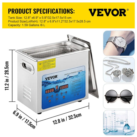 Ultrasonic Cleaner 3L6L 15L Jewelry Watch 36 40KHz 6L / GERMANY