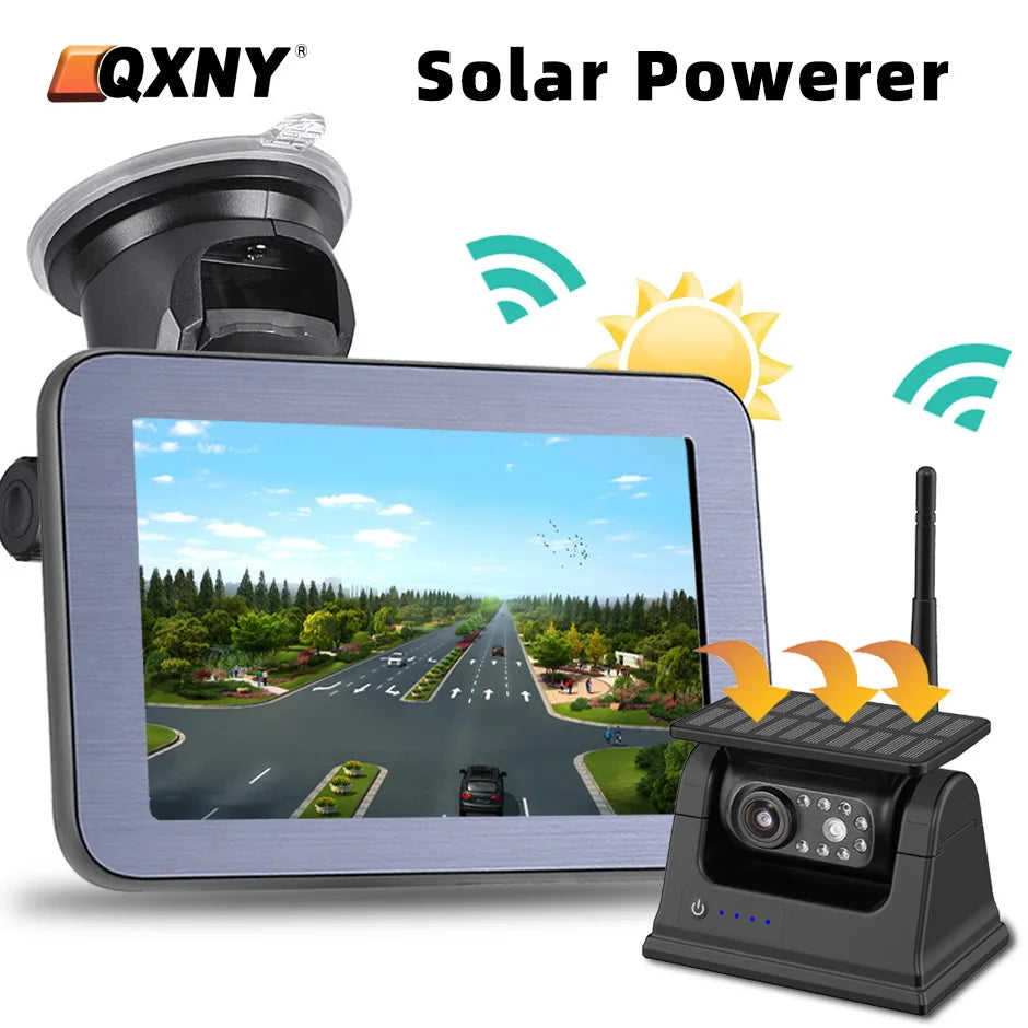 QXNY Wireless Solar Energy Magnet Back Cam &ndash; AHD 5in