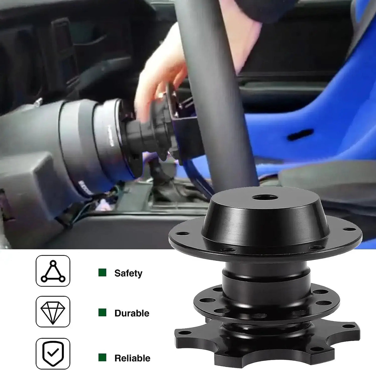 Universal Racing Aluminum Steering Wheel Quick Release Hub Kit Wheel Hub Adapter For 6 hole Steering Wheel Hub by InterCyprus Trading Ltd
