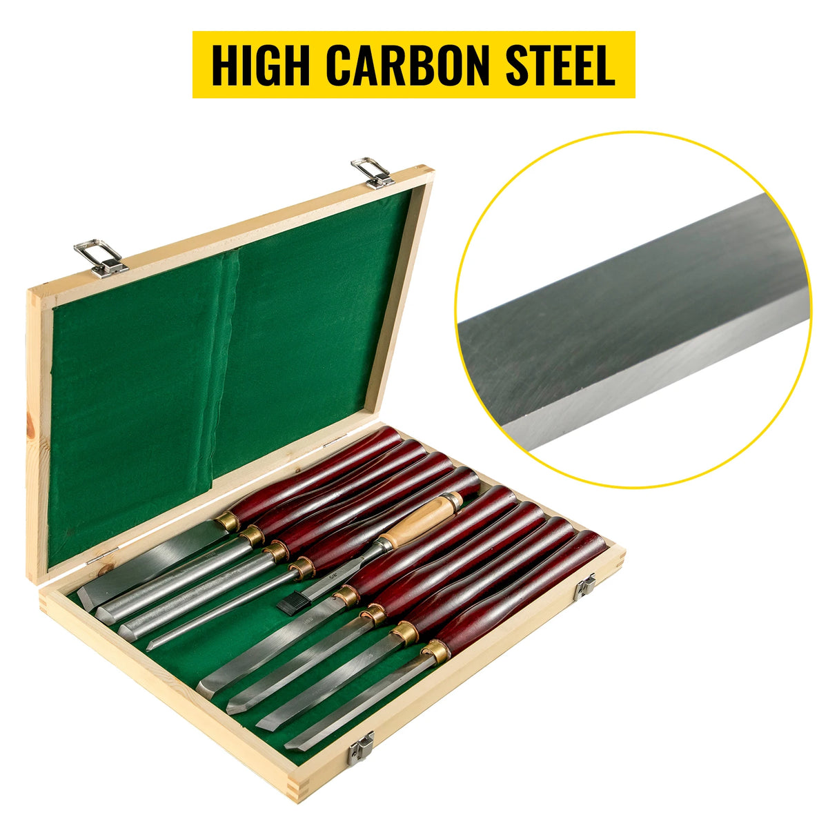 SucceBuy Wood Turning Chisel Set - Durable Brass Ferrules
