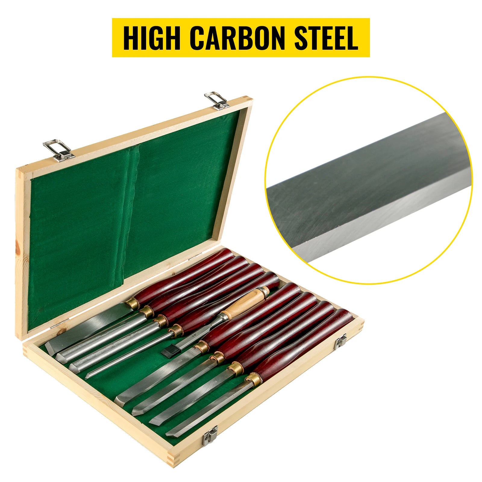 SucceBuy Wood Turning Chisel Set - Durable Brass Ferrules