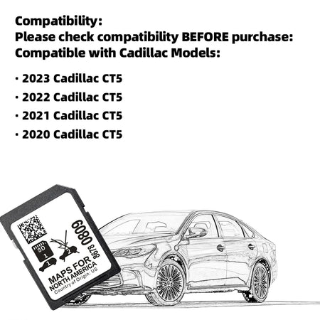 GM 8678-0809 SD Card For Cadillac CT5 &ndash; North America Maps