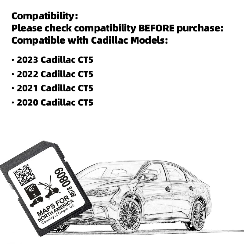 GM 8678-0809 SD Card For Cadillac CT5 &ndash; North America Maps