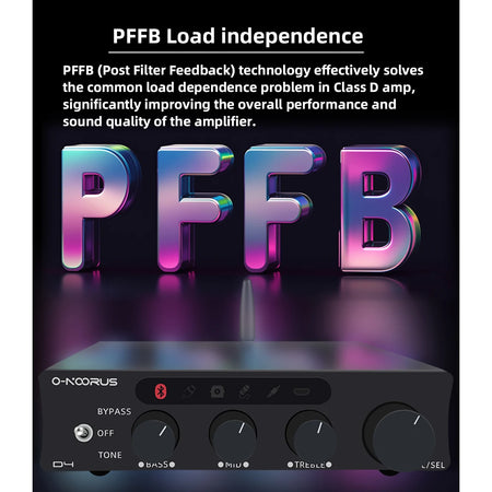 O-NOORUS D4 2.1 Channel Amplifier with HDMI ARC, Bluetooth 5.3 and Multi-Input Support