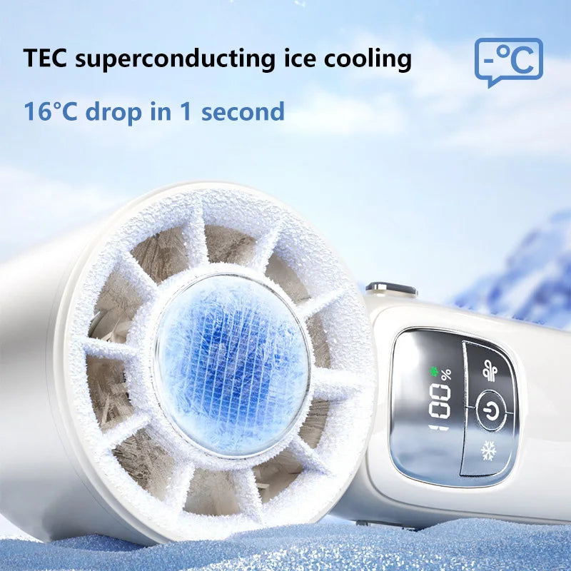 Ventilateur de cou USB 30000RPM Portable Pliable Ventilateur Turbo à Main pour le Camping