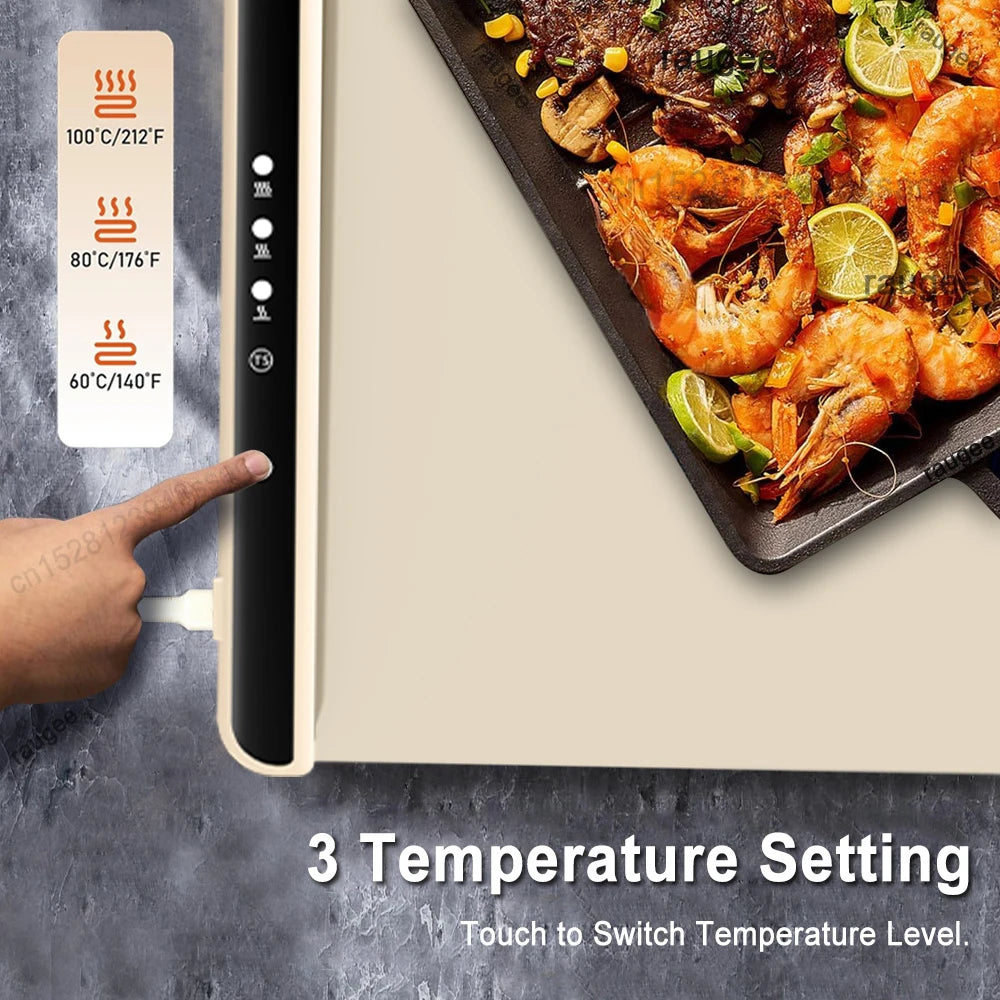 Electric Warming Tray Smart Food Warmer Mat &ndash; Foldable