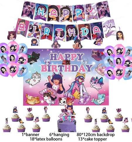 Aphmau Plushies Birthday Party Decoration Set 1set A / CHINA / Other