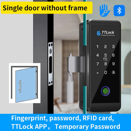 Bluetooth TTLOCK Glass Door Lock &ndash; Biometric Access JDS6-ttlock single