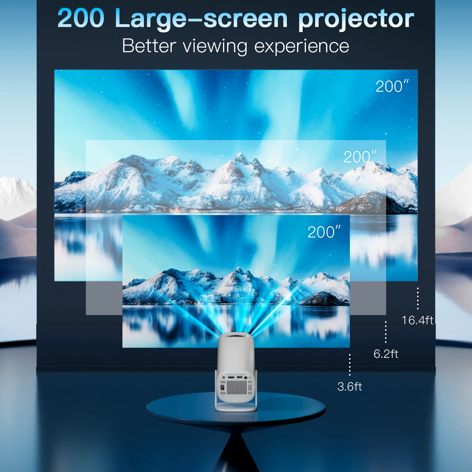 Hongtop Android 11 Projector - WiFi 6 Bluetooth Portable