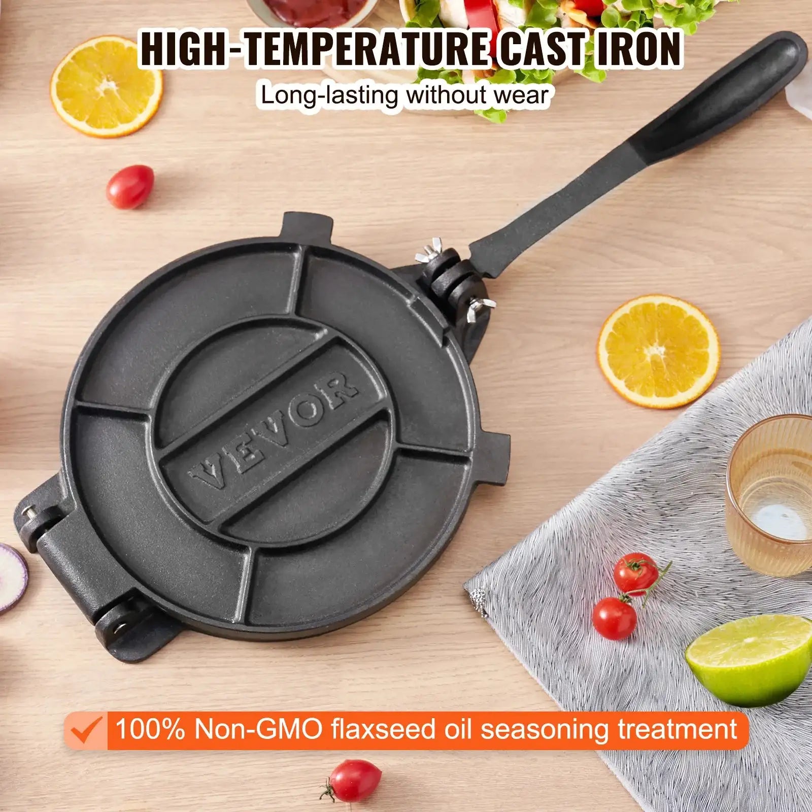 Cast Iron Tortilla Press Heavy Duty 8 Inch Manual
