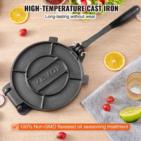 Cast Iron Tortilla Press Heavy Duty 8 Inch Manual