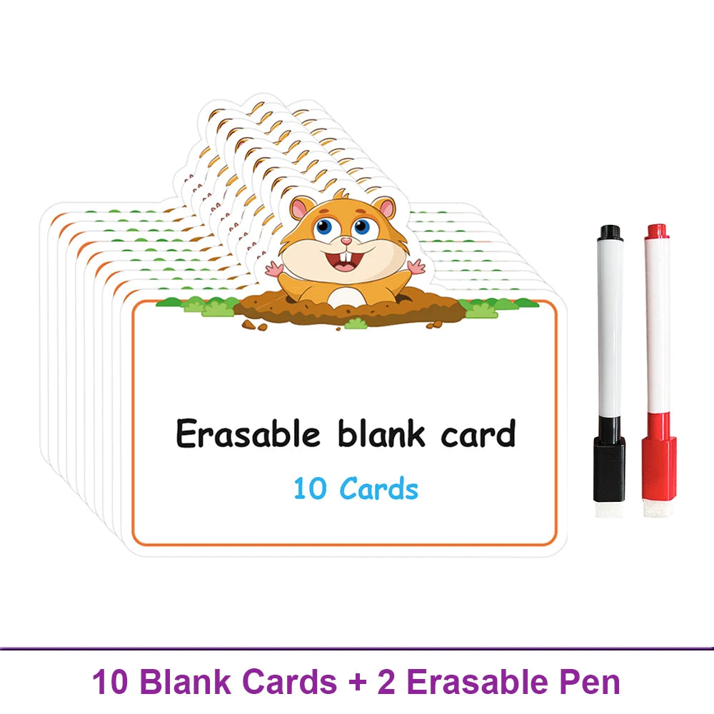 Dry Erasable Fly Cards for Kids - Educational &amp; Fun Learning Set Blank Cards