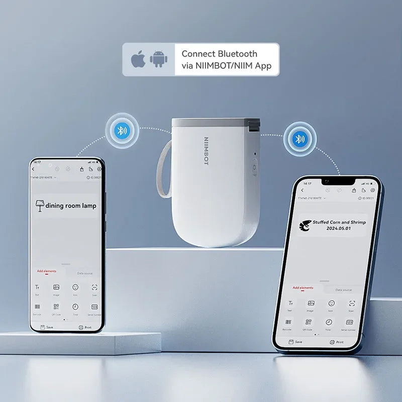 Mini portatīvais Bluetooth etiķešu printeris NiimBot, vārdu uzlīmes un bezvadu etiķetes