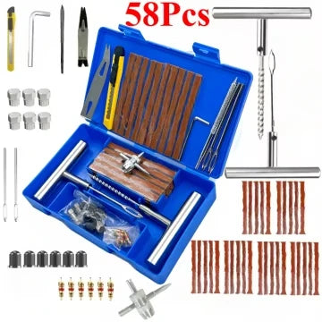 New Car Tire Repair Tool Kit &ndash; Quick Puncture Fix For Cars New 58Pcs