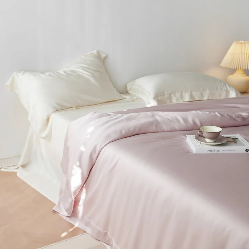 Sondeson Women Beauty Pink Silk Duvet Cover &ndash; Promotes Healthy Skin Pink / Twin 3pcs