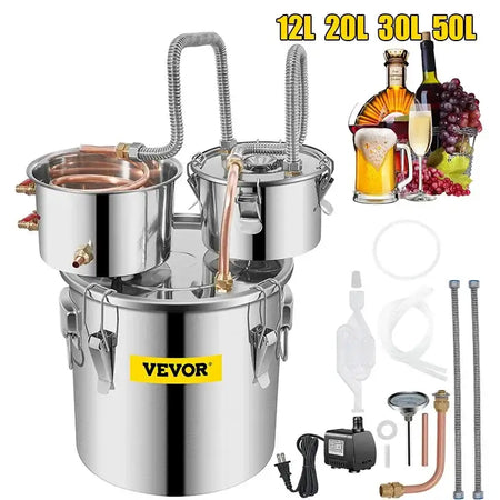 Stainless Steel Alcohol Distiller 12L 20L 30L 50L Moonshine