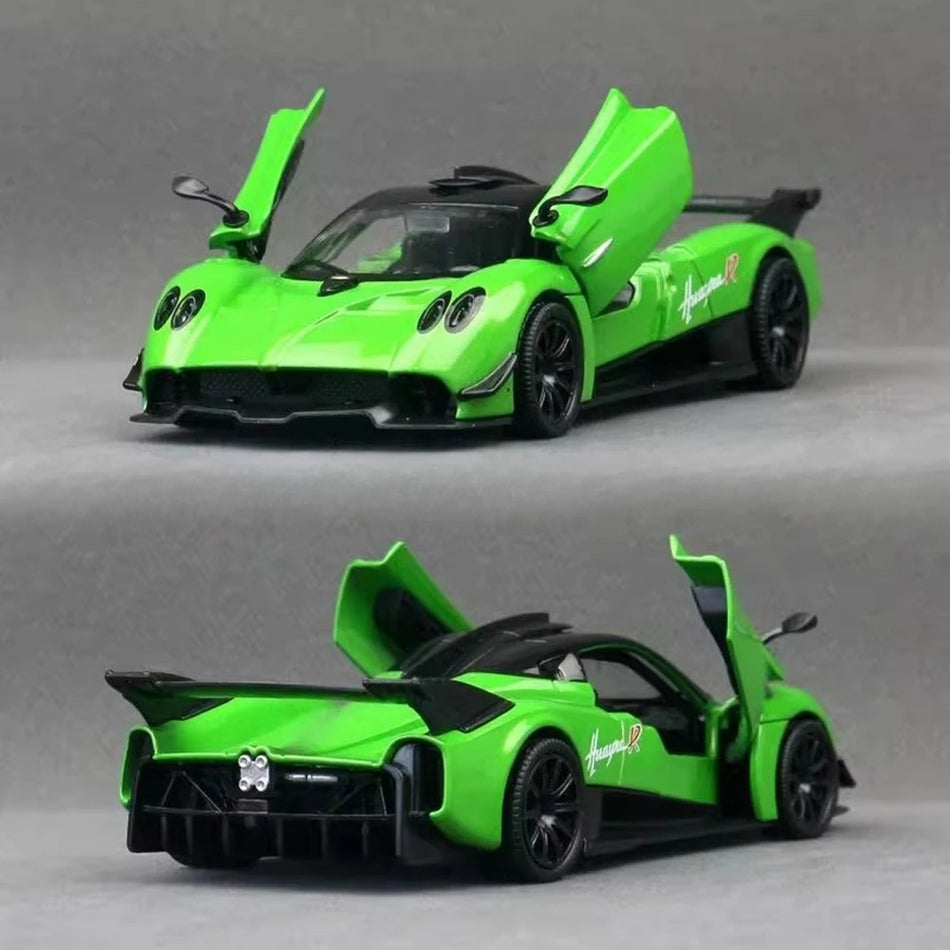 Carro em metal fundido com som e luz para Pagani Huayra R GT3-RS