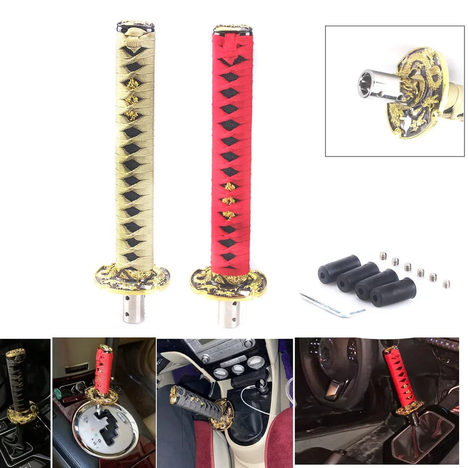 JDM Universalus Katana Pavarų Perjungimo Rankena 260MM su ABS Tekstilės Adapteriais