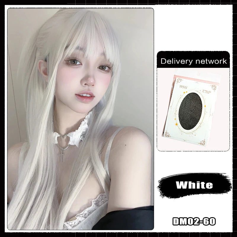 Forlisee Matte Wine Red Long Straight Wig with Bangs #1