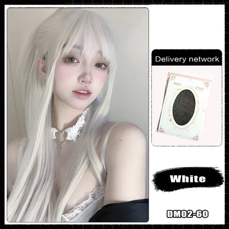 Forlisee Matte Wine Red Long Straight Wig with Bangs #1