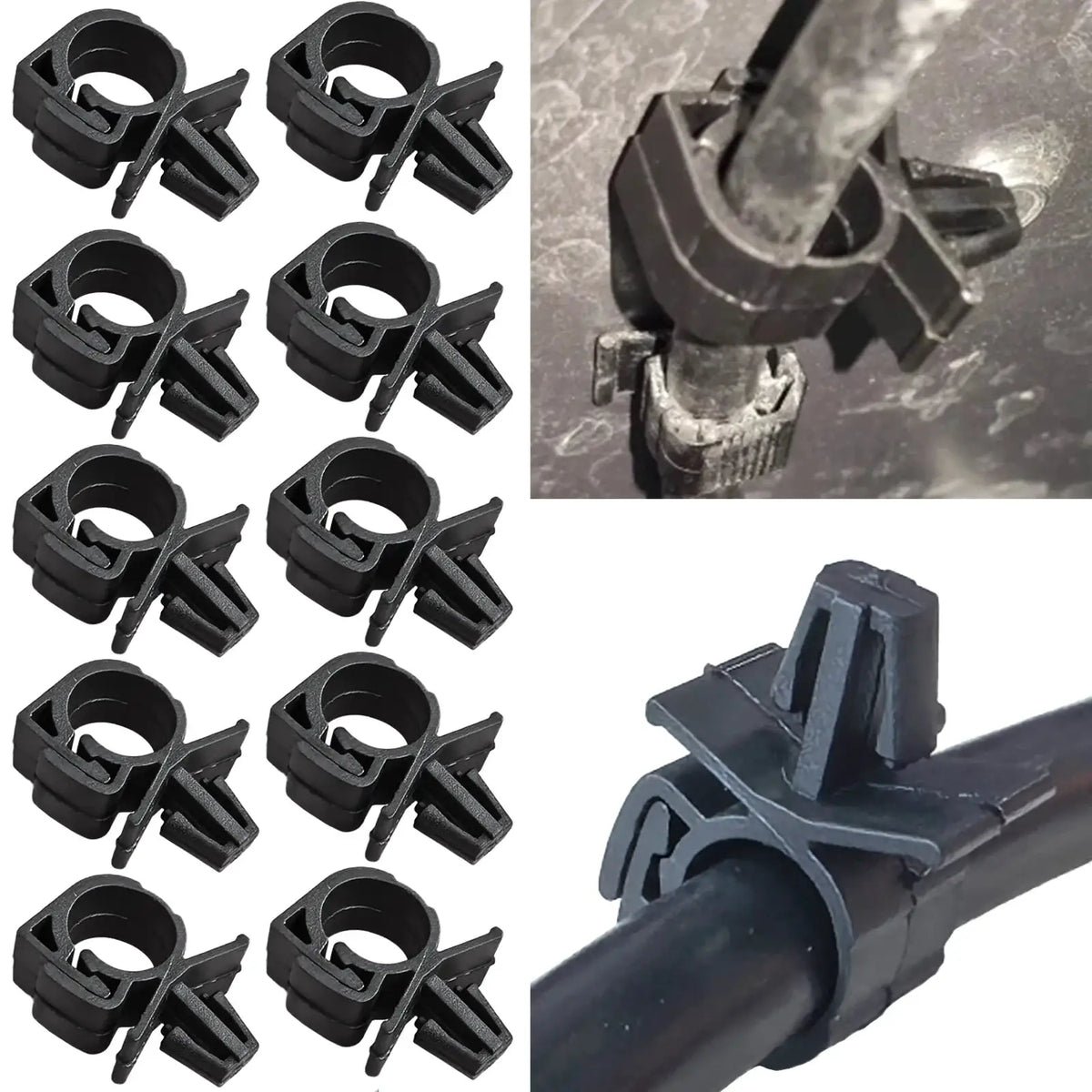 10pcs Nylon Wiring Harness Clips Cable Clamps For Car Engine Door Trim Wire Loom Retainer Fastener Kit by InterCyprus Trading Ltd