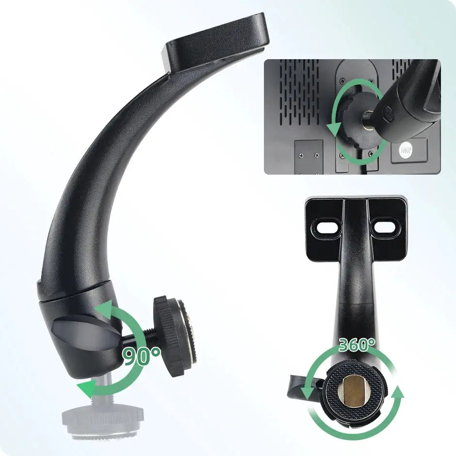 GreenYi Car 360° Fixed Curved Iron Bracket for Car Desktop 7inch 8inch 9inch 10inch Monitor by InterCyprus Trading Ltd