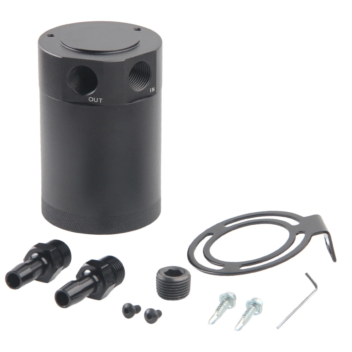Universal Aluminum Oil Catch Can With Dual Ports And Baffle by InterCyprus Trading Ltd