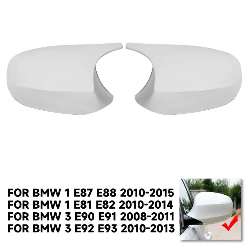 White Replacement Rearview Mirror Covers For BMW 1 Series White
