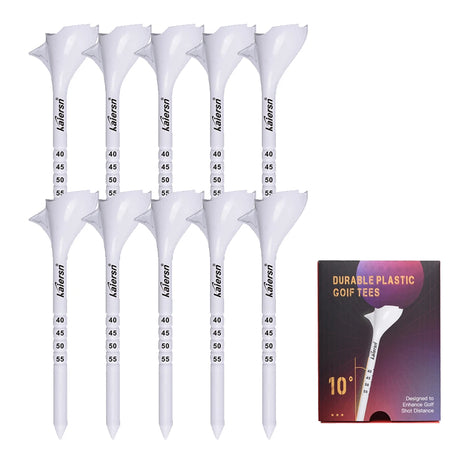 Kaiersn Golf Tees 10Pcs &ndash; Enhanced Shot Distance Design WHITE