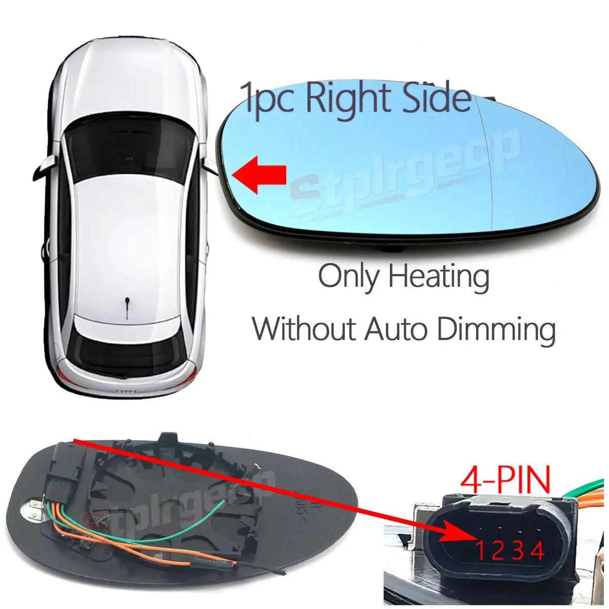 Driver Rearview Side Mirror Lens Door Wing Mirrors Glass with Heating Parts for BMW 3 Series E90 E91 E92 E93 Pre-LCI by InterCyprus Trading Ltd