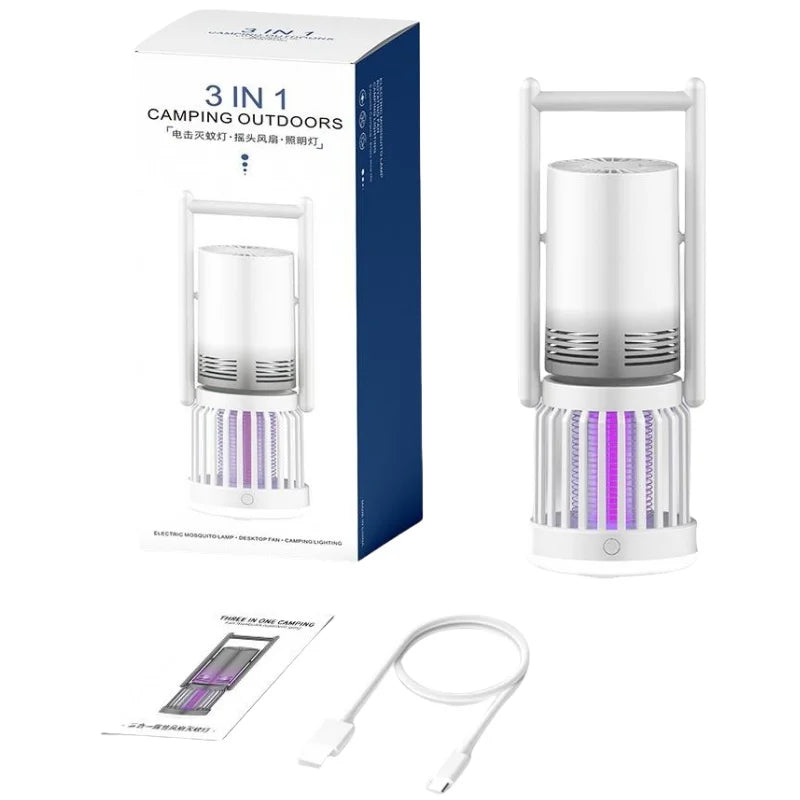 3 In 1 Rechargeable Mosquito Killer Lamp &ndash; Low Noise white